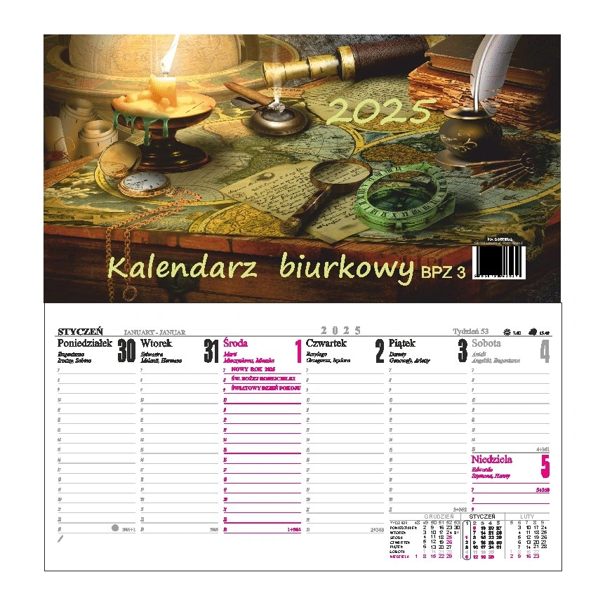 www.PARTNERPAPES.pl - Kalendarz biurkowy poziomy DC