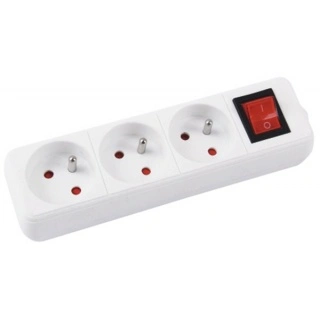 www.PARTNERPAPES.pl - Przedłużacz Office Products biały z wyłącznikiem 3m/3 gniazda, z uziemieniem