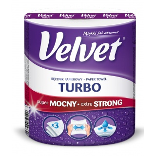 www.PARTNERPAPES.pl - Ręcznik w roli Velvet Turbo 300 listków, 3-warstwowy, 100% celulozy