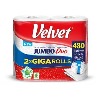 www.PARTNERPAPES.pl - Ręcznik w roli Velvet Jumbo Duo 2 x 240 listków, 2-warstwowy, 100% celulozy