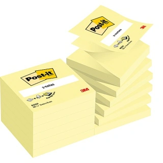 www.PARTNERPAPES.pl - Karteczki samoprzylepne Post-it Z-Notes Canary Yellow 76 x 76 mm, opak.12 x 100 karteczek