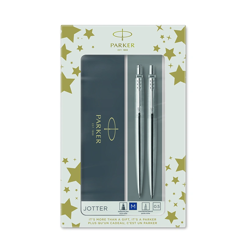www.PARTNERPAPES.pl - Zestaw Parker Jotter Stainless Steel GT DUO stalowy CT (długopis + ołówek)