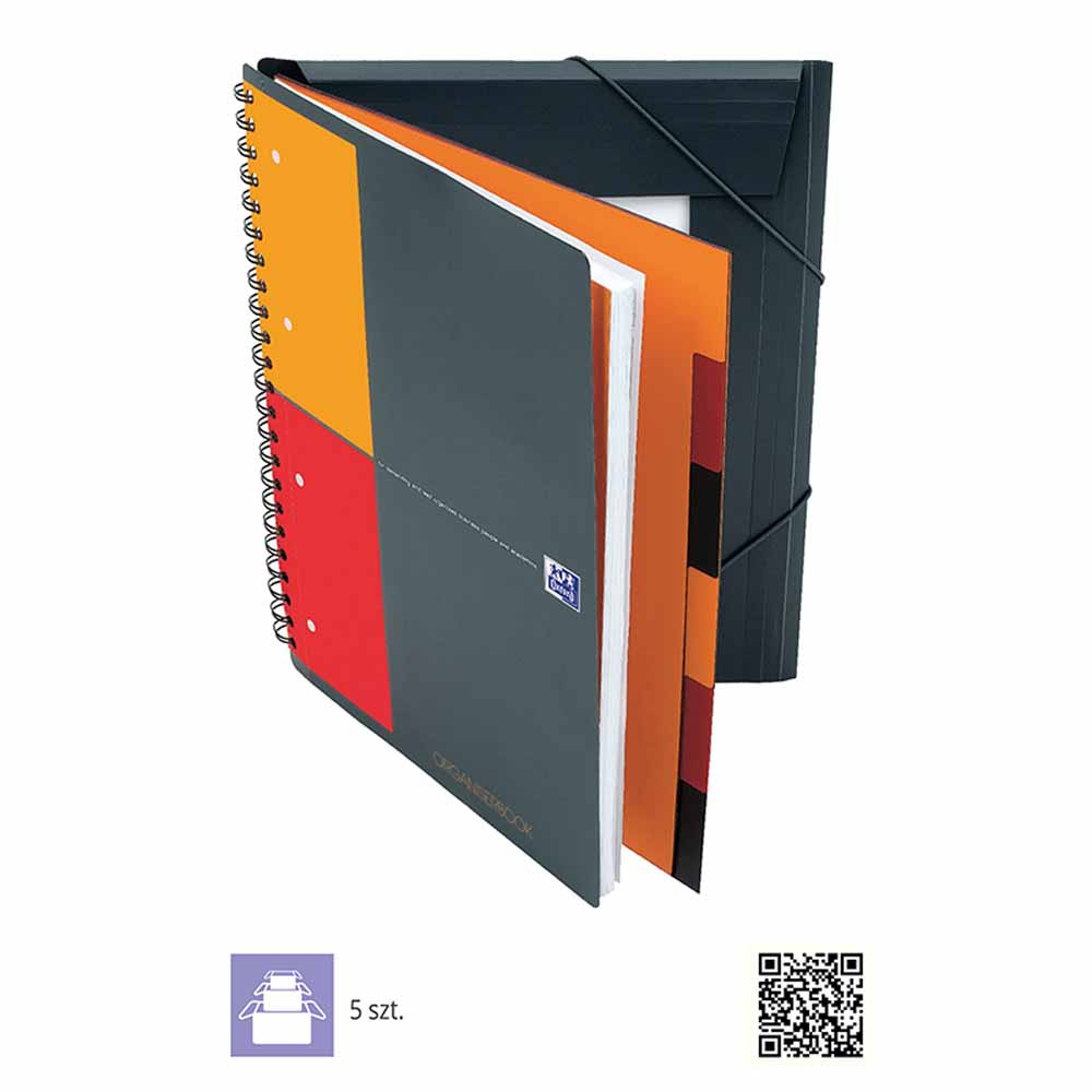 www.PARTNERPAPES.pl - Kołonotatnik Oxford Organiserbook A4+/80k kratka, okładka PP