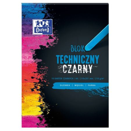 www.PARTNERPAPES.pl - Blok techniczny A4 czarne kartki  Oxford 210g 10k.400093231