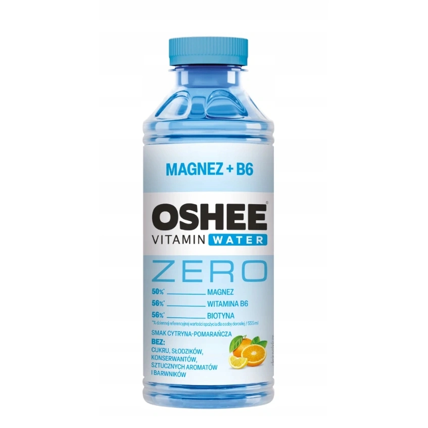 www.PARTNERPAPES.pl - Woda OSHEE Vitamin 555 ml MAGNEZ + B6 Vitamin Water  Kolor niebieski !! ZERO CUKRU