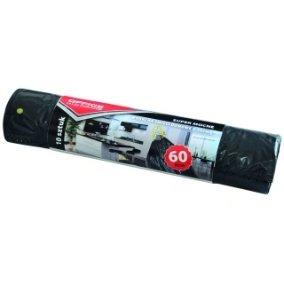 www.PARTNERPAPES.pl - Worki na śmieci Super mocne LDPE Office Products 60 L, 10 szt czarne z taśmą