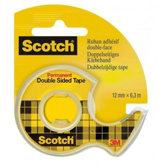 www.PARTNERPAPES.pl - Taśma dwustronnie klejąca Scotch 12mm x 6,3m na podajniku