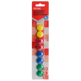 www.PARTNERPAPES.pl - Magnesy Q20mm a"8szt Office Prod.MIX kolor blister 20132219-99