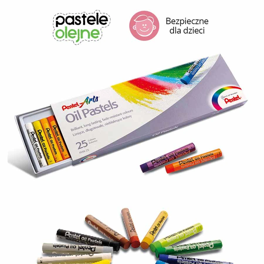 www.PARTNERPAPES.pl - Pastele olejne Pentel 25 kolorów