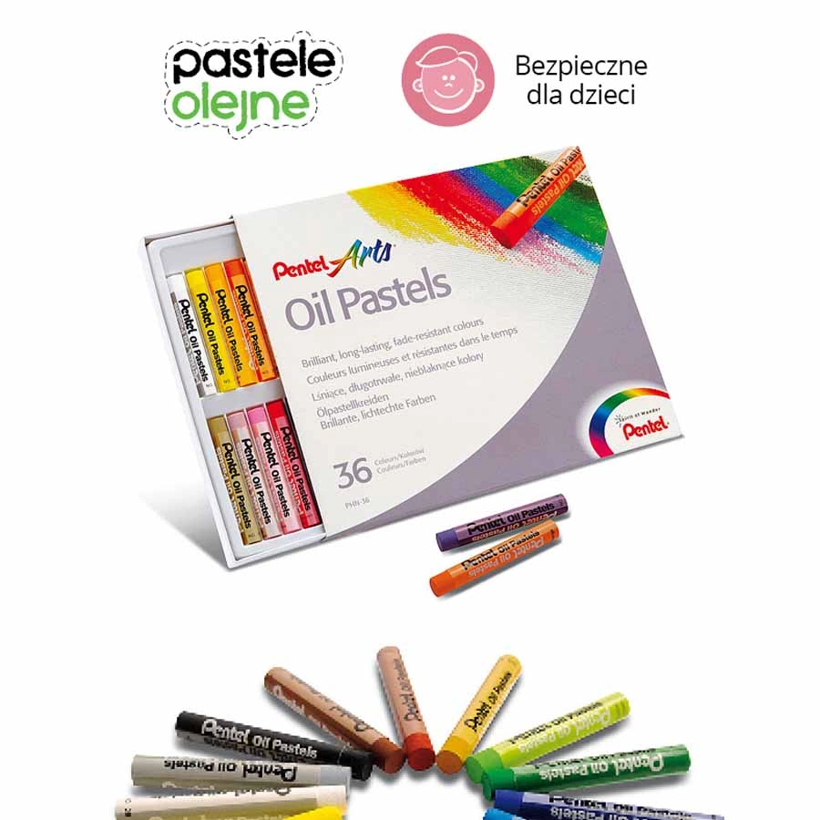 www.PARTNERPAPES.pl - Pastele olejne Pentel 36 kolorów