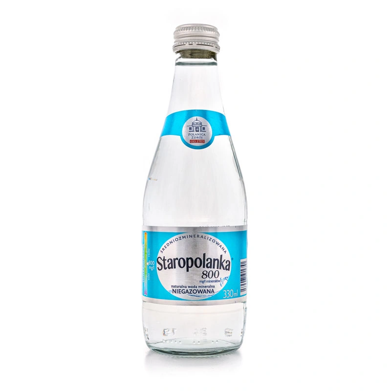 www.PARTNERPAPES.pl - Woda mineralna STAROPOLANKA 800 niegazowana, 330 ml, butelka szklana, zgrzewka 12 szt
