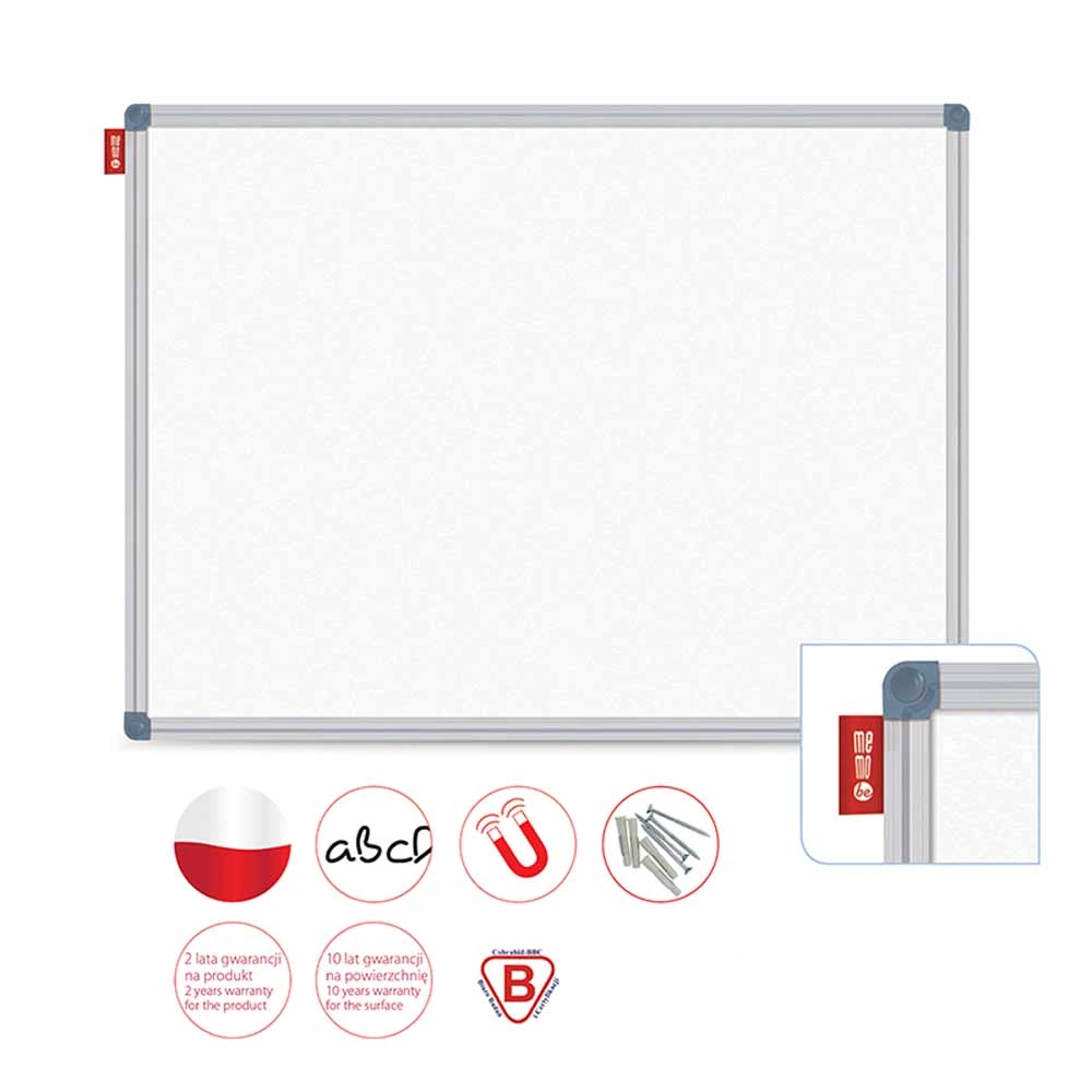 www.PARTNERPAPES.pl - Tablica suchościeralna magnetyczna MemoBe w ramie aluminiowej 90 x 60 cm