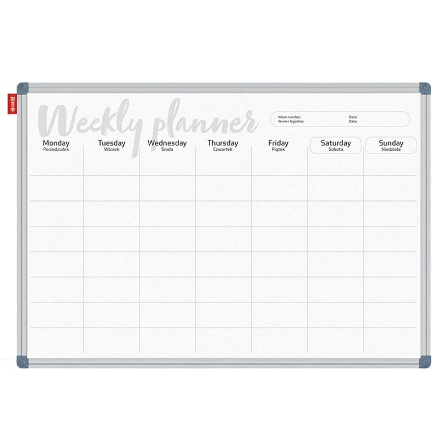 www.PARTNERPAPES.pl - Planer MemoBe tygodniowy w ramie aluminiowej Classic wymiary: 60 x 40 cm