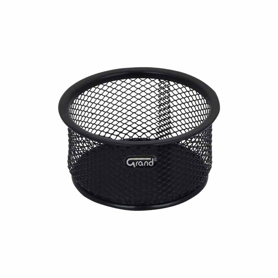 www.PARTNERPAPES.pl - Pojemnik metalowy na spinacze Grand GR-010 czarny, 52 x 96 mm (wys. x śred.)