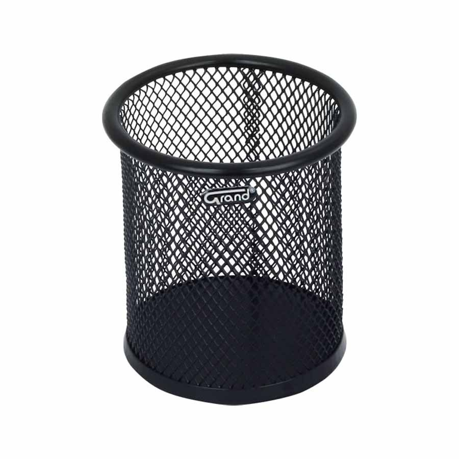 www.PARTNERPAPES.pl - Kubek metalowy na długopisy Grand GR-004 czarny, 101 x 90,5 mm (wys. x śred.)