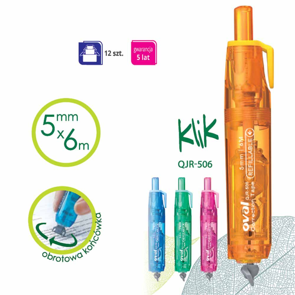 www.PARTNERPAPES.pl - Korektor w taśmie Oval QJR-506 klik