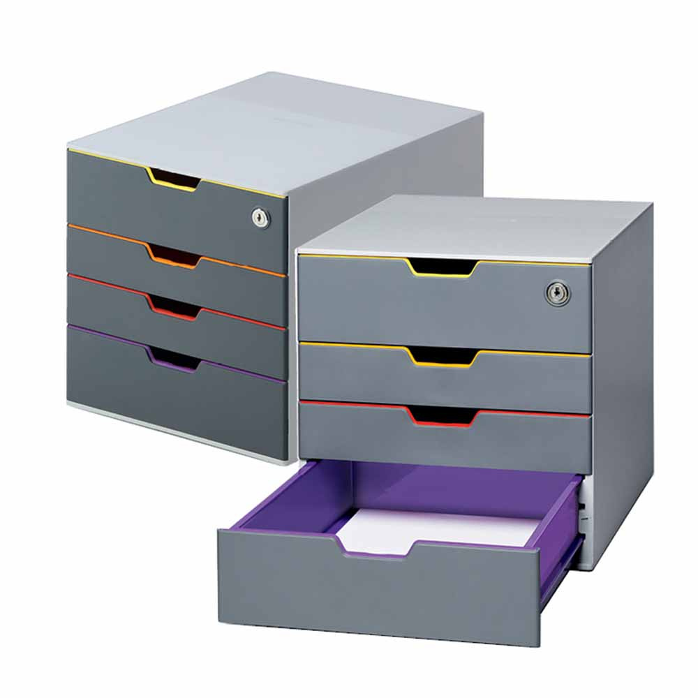 www.PARTNERPAPES.pl - Pojemnik z szufladami Durable VARICOLOR SAFE 4 szuflady, wymiary: 292 x 356 x 280 mm (wys. x gł. x szer.)