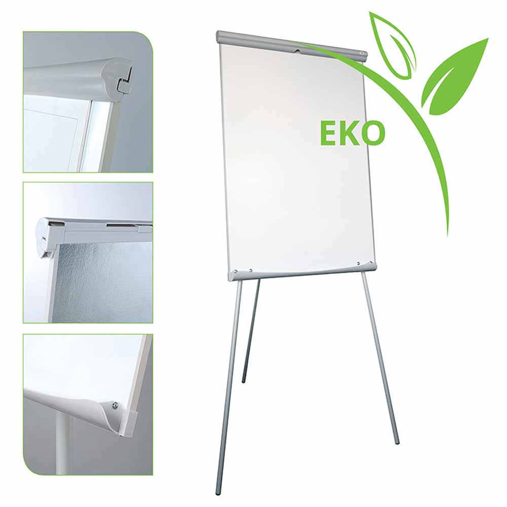 www.PARTNERPAPES.pl - Flipchart ecoBoards TF01 ecoBoards wymiar tablicy: 70 x 100 cm, regulowa na wysokość max. 186 cm