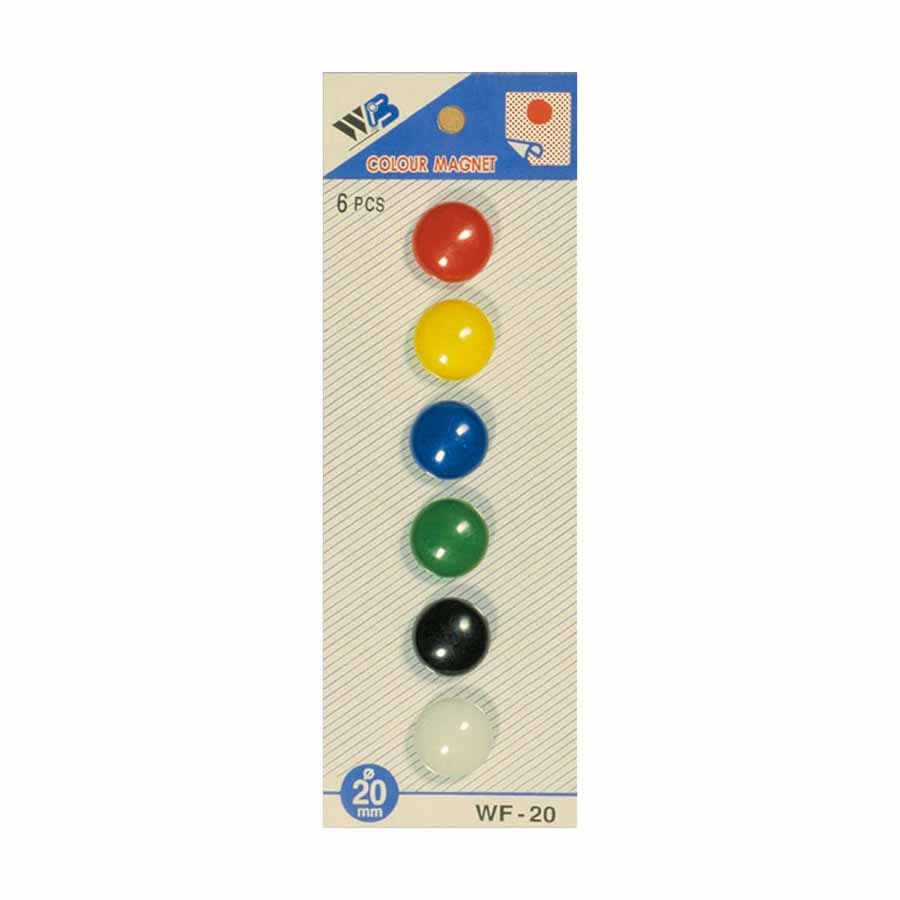 www.PARTNERPAPES.pl - Magnesy do tablic Argo 20mm, mix kolorów, opak.6 szt.