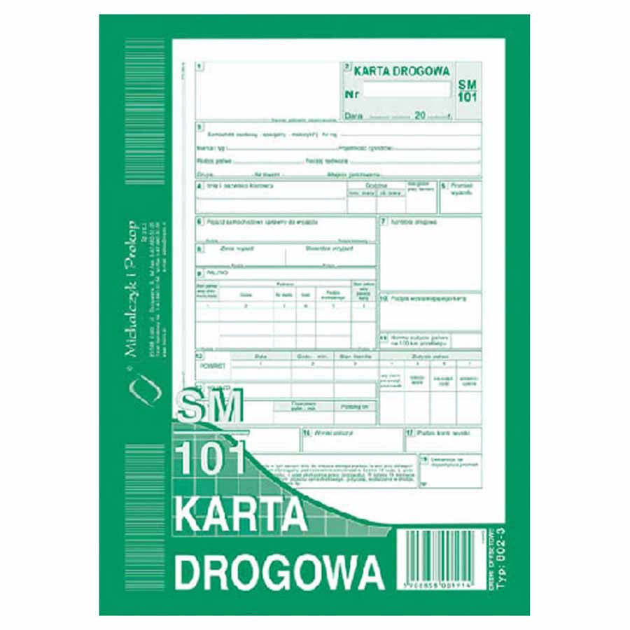 www.PARTNERPAPES.pl - Karta drogowa – samochód osobowy A5/80k, offset