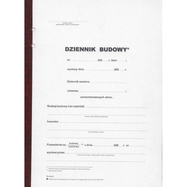 www.PARTNERPAPES.pl - Dziennik budowy Pb-51a/S 60k.samokopia