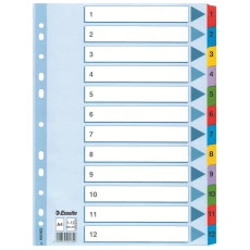 www.PARTNERPAPES.pl - Przekł.karton kol.A4 1-12 D.Rect 9131 Mylar numeryczne laminowany indeks