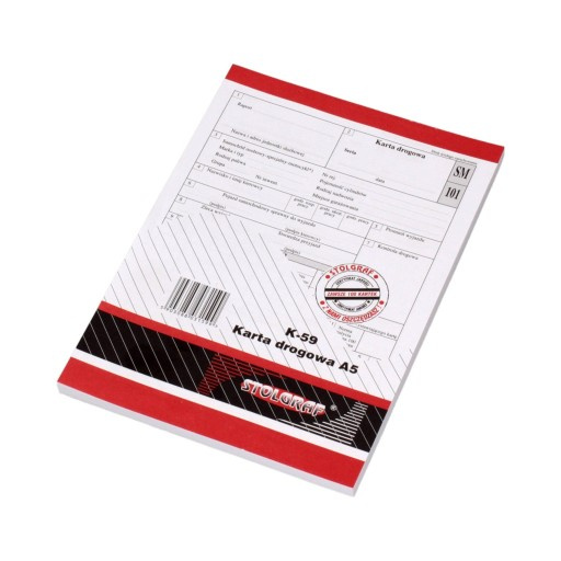 www.PARTNERPAPES.pl - karta drogowa A5 numerowana SM101 K59 a"5