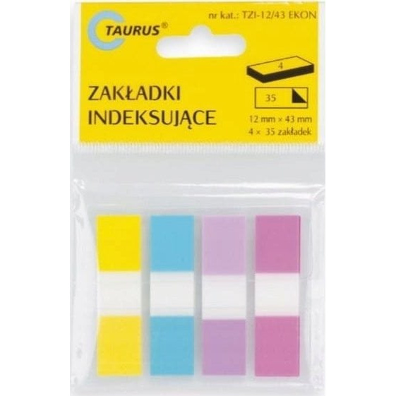 www.PARTNERPAPES.pl - Zakładki indeks.12x43 4kolx35k.mix kolorów folia PP Taurus TZI-12/43Ekon neon